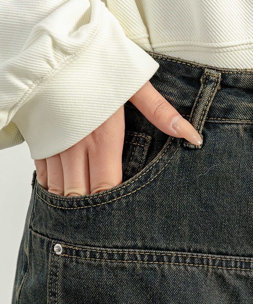 DAY CLOSET（デイ クローゼット）の「レディース ヴィンテージライクグラデーションデニムワイドパンツ [大きいサイズ有]（デニムパンツ・レディース・ダークインディゴブルー・L/XL/S/M/2XL）」の13枚目の写真