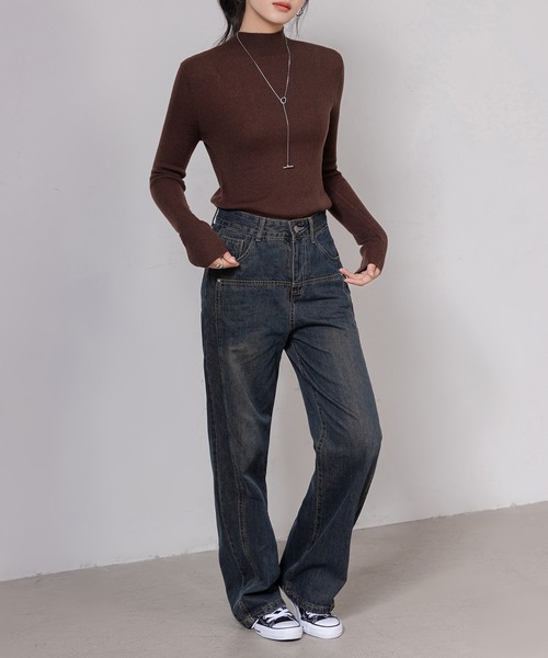 DAY CLOSET（デイ クローゼット）の「レディース ヴィンテージライクグラデーションデニムワイドパンツ [大きいサイズ有]（デニムパンツ・レディース・ダークインディゴブルー・L/XL/S/M/2XL）」の15枚目の写真