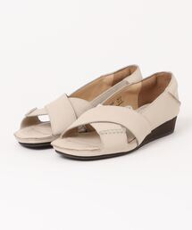 Piedi Nudi | (hocco/ホッコ) 甲クロス レザー オープントゥサンダル(サンダル)