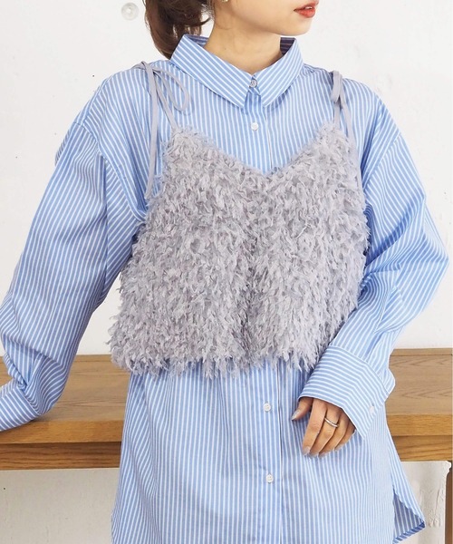 tiptop(ティップトップ)の「テープヤーンアソートキャミビスチェ(ベスト・レディース・グレー/ホワイト系その他/グレー系その他/アイボリー/ホワイト系その他2/ブラック系その他・FREE)」の6枚目の写真