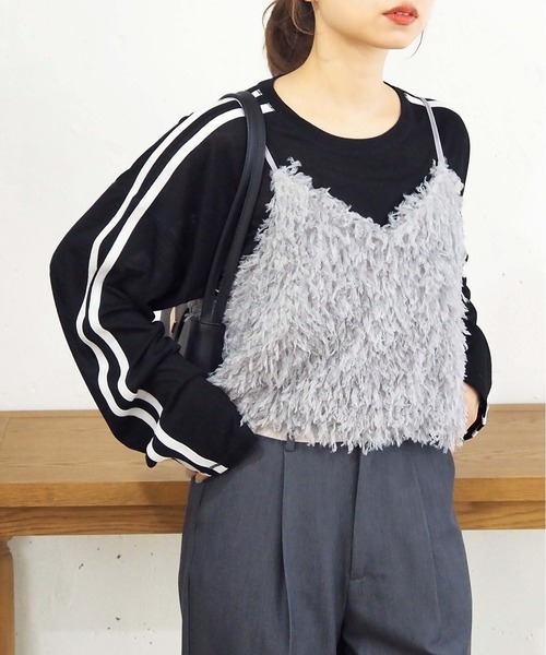 tiptop(ティップトップ)の「テープヤーンアソートキャミビスチェ(ベスト・レディース・グレー/ホワイト系その他/グレー系その他/アイボリー/ホワイト系その他2/ブラック系その他・FREE)」の13枚目の写真