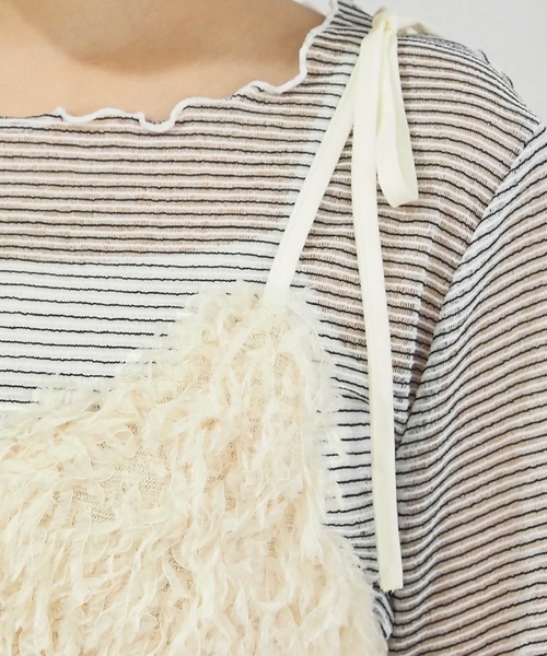 tiptop(ティップトップ)の「テープヤーンアソートキャミビスチェ(ベスト・レディース・グレー/ホワイト系その他/グレー系その他/アイボリー/ホワイト系その他2/ブラック系その他・FREE)」の16枚目の写真