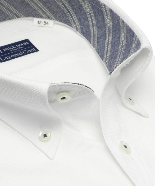 TOKYO SHIRTS(トウキョウシャツ)の「インナー付き 形態安定ノーアイロン ボタンダウン 長袖ビジネスワイシャツ(ビジネスシャツ・メンズ・ホワイト・首回り43cm-裄丈86cm/首回り43cm-裄丈82cm/首回り42cm-裄丈86cm/首回り42cm-裄丈82cm/首回り41cm-裄丈86cm/首回り41cm-裄丈82cm/首回り39cm-裄丈84cm/首回り39cm-裄丈80cm/首回り37cm-裄丈84cm/首回り37cm-裄丈80cm)」の4枚目の写真