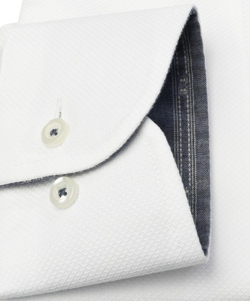 TOKYO SHIRTS(トウキョウシャツ)の「インナー付き 形態安定ノーアイロン ボタンダウン 長袖ビジネスワイシャツ(ビジネスシャツ・メンズ・ホワイト・首回り43cm-裄丈86cm/首回り43cm-裄丈82cm/首回り42cm-裄丈86cm/首回り42cm-裄丈82cm/首回り41cm-裄丈86cm/首回り41cm-裄丈82cm/首回り39cm-裄丈84cm/首回り39cm-裄丈80cm/首回り37cm-裄丈84cm/首回り37cm-裄丈80cm)」の3枚目の写真