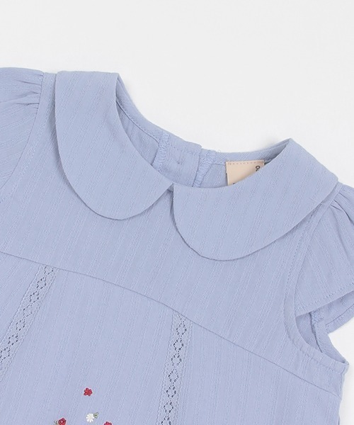 petit main（プティマイン）の「【リンク】刺しゅうチュニック(キッズ)（シャツ/ブラウス・キッズ・オフホワイト/ブルー/ピンク・80ｃｍ/90cm/110cm/100cm/120cm/130cm）」の9枚目の写真