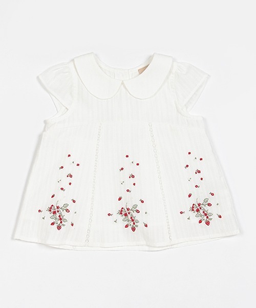 petit main（プティマイン）の「【リンク】刺しゅうチュニック(キッズ)（シャツ/ブラウス・キッズ・オフホワイト/ブルー/ピンク・80ｃｍ/90cm/110cm/100cm/120cm/130cm）」の17枚目の写真