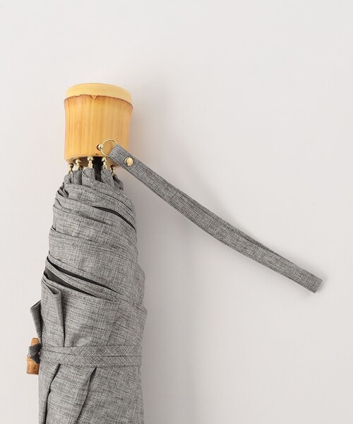 green label relaxing（グリーンレーベルリラクシング）の「バンブーハンドル 折りたたみ 日傘 -晴雨兼用-（折りたたみ傘・レディース・グレー/ブラック/ベージュ・FREE）」の9枚目の写真