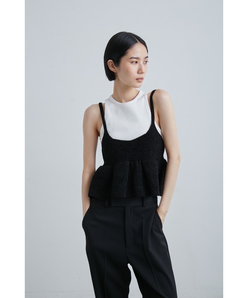 【完売品】MIESROHE モールニットビスチェ ブラック F MIESROHE（ミースロエ）の「モールペプラムニットビスチェ
