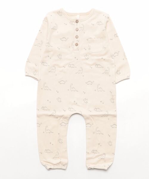 【セール】【Bs】【it】【Quincy Mae】LONG SLEEVE JUMPSUIT || DINO（その他ベビー用品）｜Quincy Mae（クインシーメイ）