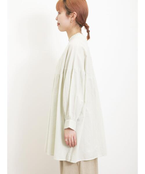 Samansa Mos2（サマンサ モスモス）の「ラウンド切替前後2WAYチュニック（シャツ/ブラウス・レディース・ブラウン/グリーン/オフホワイト/サックスブルー/ブラック・F）」の20枚目の写真