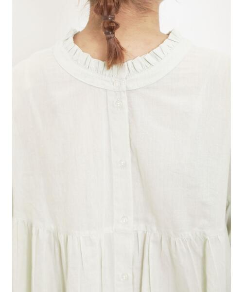 Samansa Mos2（サマンサ モスモス）の「ラウンド切替前後2WAYチュニック（シャツ/ブラウス・レディース・ブラウン/グリーン/オフホワイト/サックスブルー/ブラック・F）」の18枚目の写真