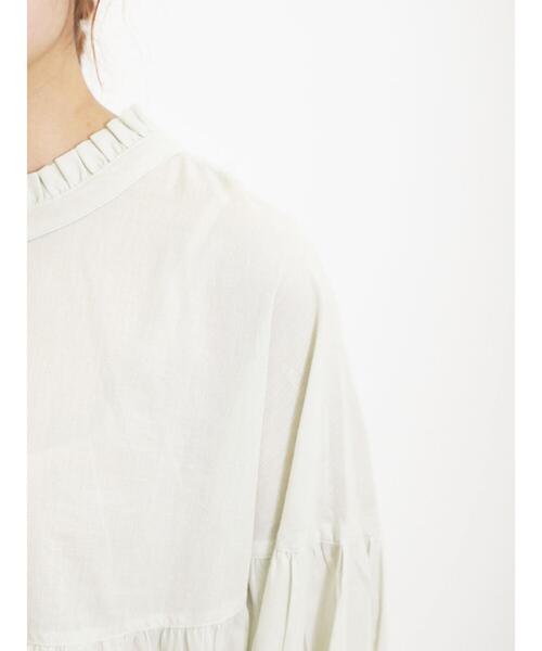 Samansa Mos2（サマンサ モスモス）の「ラウンド切替前後2WAYチュニック（シャツ/ブラウス・レディース・ブラウン/グリーン/オフホワイト/サックスブルー/ブラック・F）」の16枚目の写真