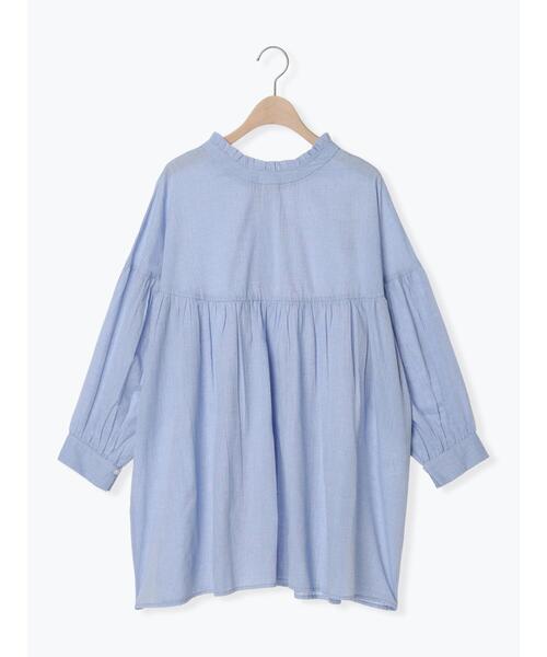 Samansa Mos2（サマンサ モスモス）の「ラウンド切替前後2WAYチュニック（シャツ/ブラウス・レディース・ブラウン/グリーン/オフホワイト/サックスブルー/ブラック・F）」の12枚目の写真