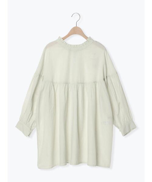 Samansa Mos2（サマンサ モスモス）の「ラウンド切替前後2WAYチュニック（シャツ/ブラウス・レディース・ブラウン/グリーン/オフホワイト/サックスブルー/ブラック・F）」の10枚目の写真