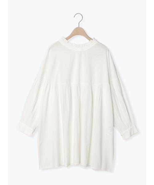 Samansa Mos2（サマンサ モスモス）の「ラウンド切替前後2WAYチュニック（シャツ/ブラウス・レディース・ブラウン/グリーン/オフホワイト/サックスブルー/ブラック・F）」の8枚目の写真