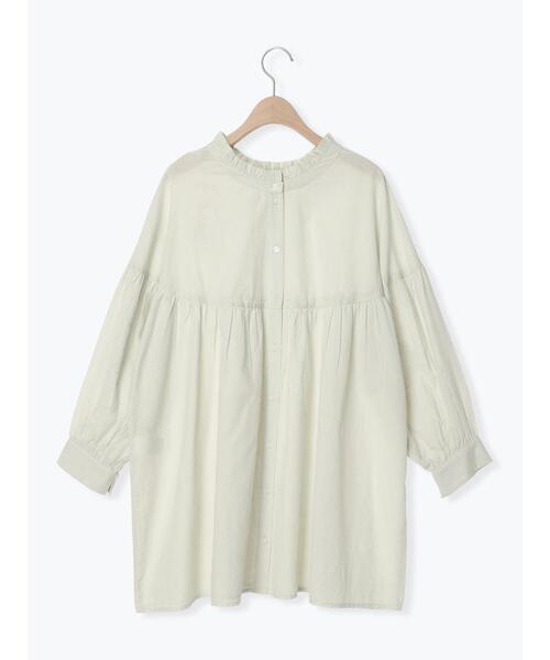 Samansa Mos2（サマンサ モスモス）の「ラウンド切替前後2WAYチュニック（シャツ/ブラウス・レディース・ブラウン/グリーン/オフホワイト/サックスブルー/ブラック・F）」の7枚目の写真