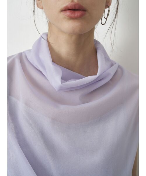 ELENDEEK（エレンディーク）の「シャイニーキャミセットシアーブラウス（シャツ/ブラウス・レディース・オフホワイト/ブラック/ラベンダー・FREE）」の7枚目の写真