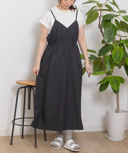 POU DOU DOU（プードゥドゥ）の「2wayキャミソールジャンスカ（ジャンパースカート・レディース・アイボリー/ダークグレー/ミント・3）」の2枚目の写真