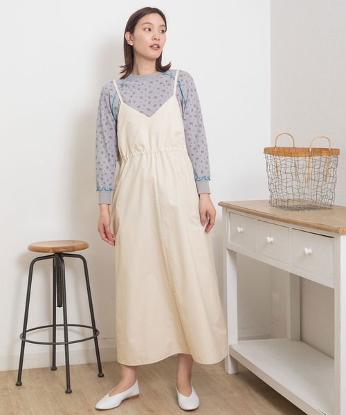 POU DOU DOU（プードゥドゥ）の「2wayキャミソールジャンスカ（ジャンパースカート・レディース・アイボリー/ダークグレー/ミント・3）」の11枚目の写真