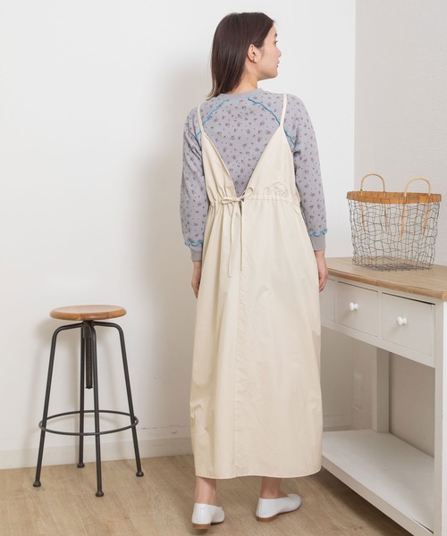 POU DOU DOU（プードゥドゥ）の「2wayキャミソールジャンスカ（ジャンパースカート・レディース・アイボリー/ダークグレー/ミント・3）」の7枚目の写真