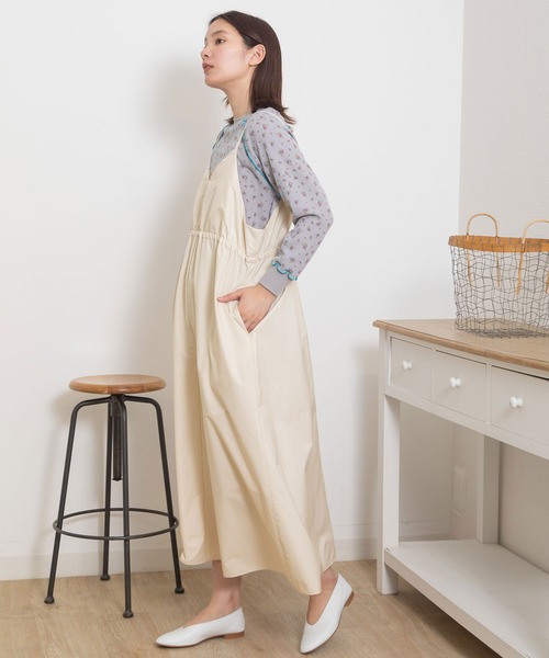 POU DOU DOU（プードゥドゥ）の「2wayキャミソールジャンスカ（ジャンパースカート・レディース・アイボリー/ダークグレー/ミント・3）」の20枚目の写真