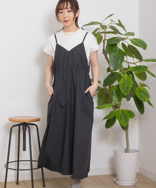 POU DOU DOU（プードゥドゥ）の「2wayキャミソールジャンスカ（ジャンパースカート・レディース・アイボリー/ダークグレー/ミント・3）」の10枚目の写真