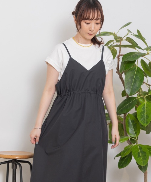 POU DOU DOU（プードゥドゥ）の「2wayキャミソールジャンスカ（ジャンパースカート・レディース・アイボリー/ダークグレー/ミント・3）」の15枚目の写真