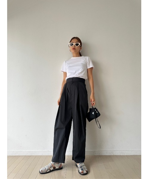 TRUNC（トランクエイティーエイト）の「Basic Crew Neck Tee（Tシャツ/カットソー・レディース・オフホワイト/ブラック・FREE）」の10枚目の写真