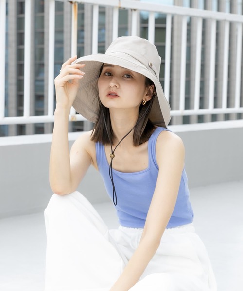 SENSE OF PLACE by URBAN RESEARCH（センスオブプレイスバイアーバンリサーチ）の「『WEB/一部店舗限定』ヒガサハット（ハット・レディース・ブラック/ライトベージュ/アイボリー・ONE）」の6枚目の写真