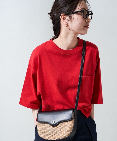 FREAK'S STORE（フリークスストア）の「限定展開　クロップド丈 ポケット 半袖 Tシャツ（Tシャツ/カットソー・レディース・ブラック/ブラウン/レッド/オフホワイト/ブルー/グレー/ナチュラル・ﾌﾘ-）」の17枚目の写真