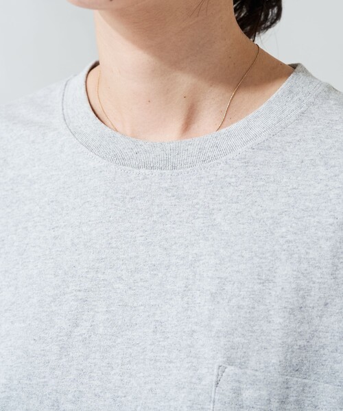 FREAK'S STORE（フリークスストア）の「限定展開　クロップド丈 ポケット 半袖 Tシャツ（Tシャツ/カットソー・レディース・ブラック/ブラウン/レッド/オフホワイト/ブルー/グレー/ナチュラル・ﾌﾘ-）」の9枚目の写真