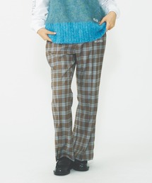 PLAID FLARED PANTS