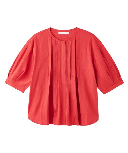 【値下げ】新品　NIMES リネン ブラウス NIMES（ニーム）の「リネンレーヨンタックブラウス（シャツ