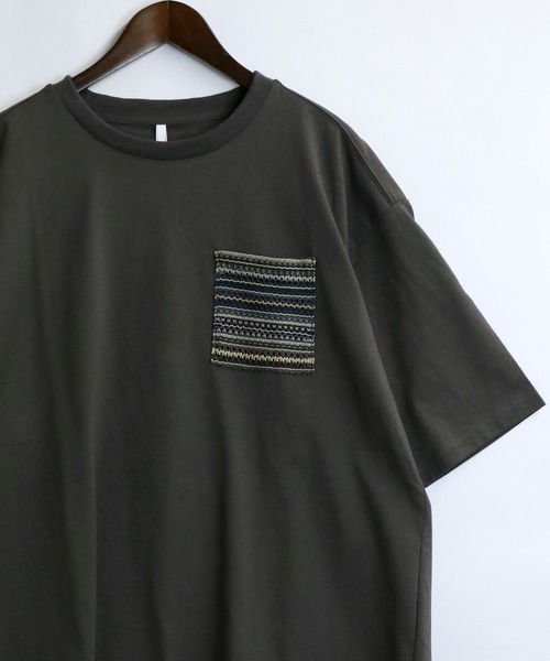 おしゃれスタ(オシャレスタ)の「バルファスレースポケット クルーネック半袖Tシャツ【IR】 オーバーサイズ メンズ レディース(Tシャツ/カットソー・メンズ・ホワイト/ブラック/チャコールグレー・XL/L/M)」の3枚目の写真