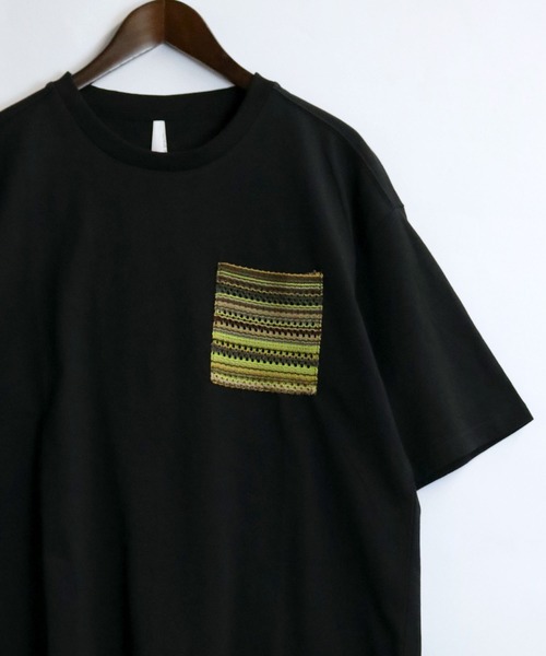 おしゃれスタ(オシャレスタ)の「バルファスレースポケット クルーネック半袖Tシャツ【IR】 オーバーサイズ メンズ レディース(Tシャツ/カットソー・メンズ・ホワイト/ブラック/チャコールグレー・XL/L/M)」の2枚目の写真