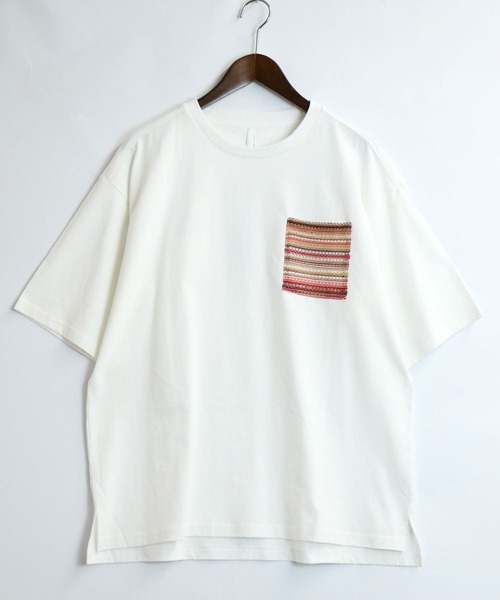 おしゃれスタ(オシャレスタ)の「バルファスレースポケット クルーネック半袖Tシャツ【IR】 オーバーサイズ メンズ レディース(Tシャツ/カットソー・メンズ・ホワイト/ブラック/チャコールグレー・XL/L/M)」の4枚目の写真