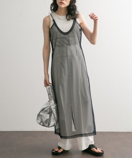 KBF（ケイビーエフ）の「Iラインメッシュワンピース（ワンピース・レディース・ネイビー/ボルドー・ONE）」の10枚目の写真