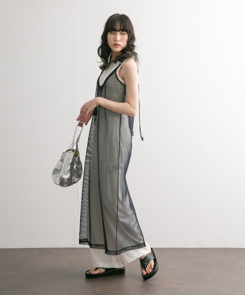 KBF（ケイビーエフ）の「Iラインメッシュワンピース（ワンピース・レディース・ネイビー/ボルドー・ONE）」の13枚目の写真