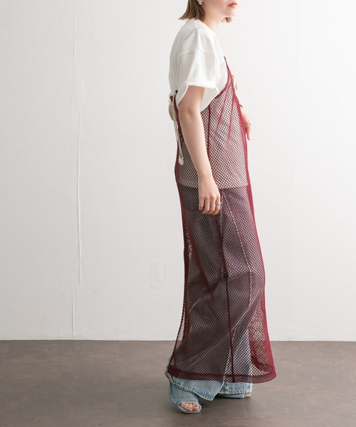 KBF（ケイビーエフ）の「Iラインメッシュワンピース（ワンピース・レディース・ネイビー/ボルドー・ONE）」の4枚目の写真