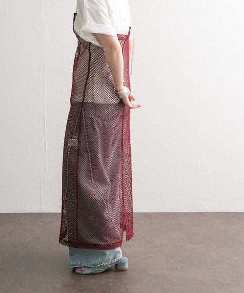 KBF（ケイビーエフ）の「Iラインメッシュワンピース（ワンピース・レディース・ネイビー/ボルドー・ONE）」の6枚目の写真