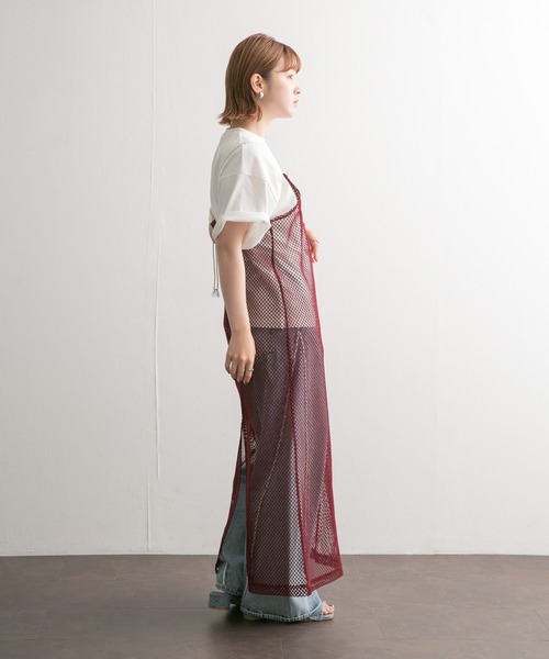 KBF（ケイビーエフ）の「Iラインメッシュワンピース（ワンピース・レディース・ネイビー/ボルドー・ONE）」の8枚目の写真