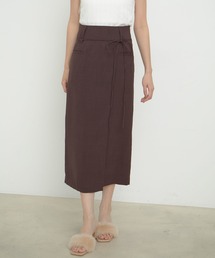 VIS | 【接触冷感・洗える】美easyリネンライクベルト付き Iラインスカート(スカート)