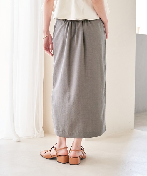 VIS（ビス）の「美easyラップ風リボンベルトスカート（スカート・レディース・キナリ/グリーン/グレー/ダークブラウン/ピンク系その他2・S/M）」の10枚目の写真