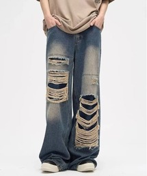 STYLE NUMBER（スタイルナンバー）の「【 STYLE NUMBER / スタイルナンバー 】 ラフシルエット アシンメトリー ダメージ デニム（デニムパンツ）」