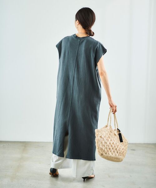 le.coeur blanc(ルクールブラン)の「STAR&STRIPEノースリーブワンピース(ワンピース・レディース・ベージュ/ダークグレー・38)」の15枚目の写真