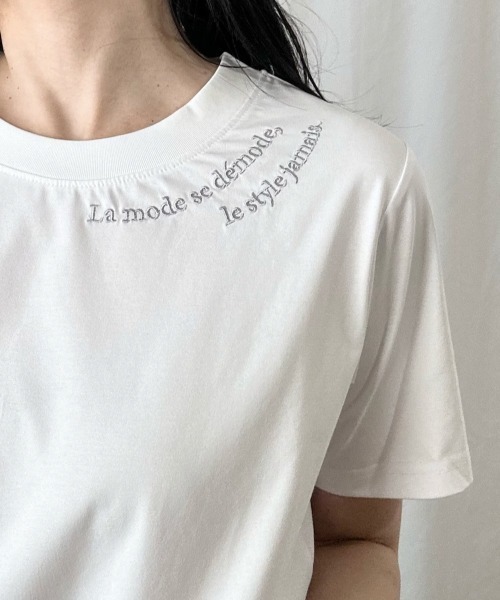Formeque（フォルミーク）の「【Formeque】ロゴ刺繍Tシャツ（Tシャツ/カットソー・レディース・ホワイト/グリーン・FREE）」の9枚目の写真
