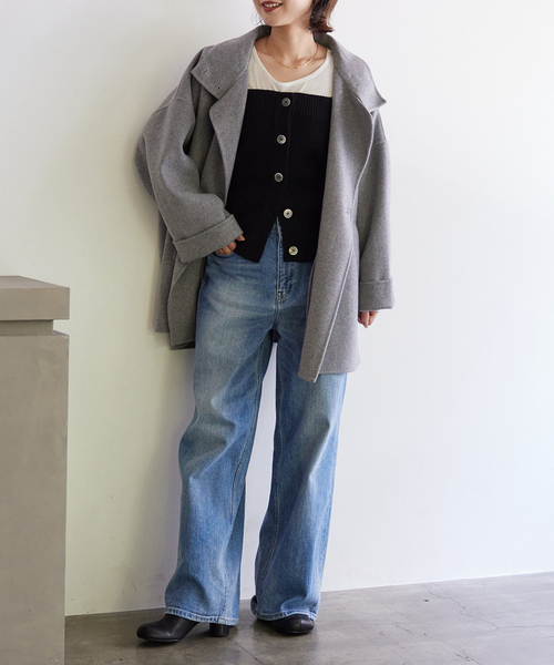 SLOBE IENA(スローブイエナ)の「SLOBE スクエアトゥショートブーツ(ブーツ・レディース・ベージュ/ブラック・23cm/23.5cm/24cm/24.5cm/25cm)」の14枚目の写真