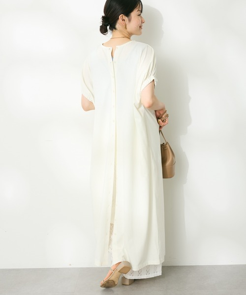 CRAFT STANDARD BOUTIQUE(クラフトスタンダードブティック)の「接触冷感/抗菌防臭/ 前後2WAY半袖ワンピース(ワンピース・レディース・ブラック/アイボリー/サックスブルー・FREE)」の2枚目の写真