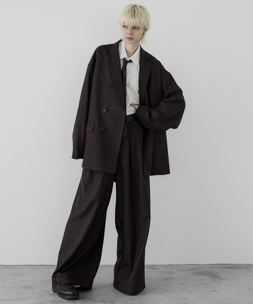 remer（リメール）の「loose standard tuck wide PT / ルーズスタンダードタックワイドパンツ（セットアップ対応）（その他パンツ・メンズ・ブラウン/ブラック/ダークグリーン・SMALL/X-SMALL/LARGE/MEDIUM）」の13枚目の写真