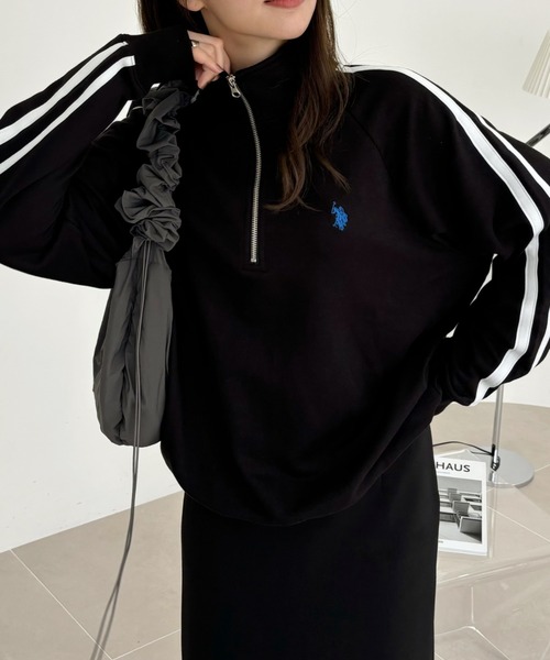 U.S. POLO ASSN.(ユーエスポロアッスン)の「Ada./U.S. POLO ASSN.ユーエスポロアッスン ラインデザインハーフジップスウェット(スウェット・レディース・オフホワイト/グレー/ブラック/ネイビー/レッド/ベージュ・M/L)」の21枚目の写真